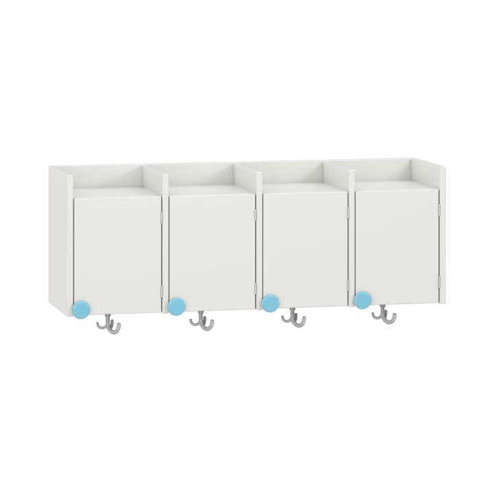 Doppelablage Lyra mit Haken, 4 Türen rechts, B119,1 x H42,5 x T33 cm