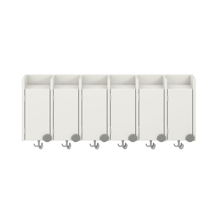 Doppelablage Lyra mit Haken, 6 Türen links, B119,1 x H42,5 x T33 cm