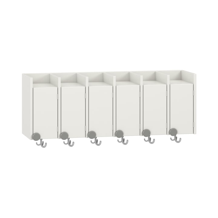 Doppelablage Lyra mit Haken, 6 Türen rechts, B119,1 x H42,5 x T33 cm
