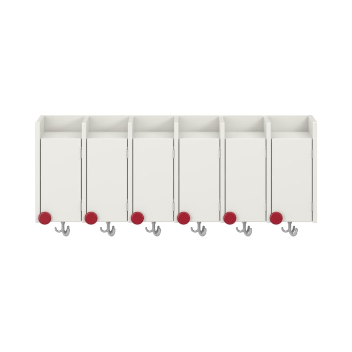 Doppelablage Lyra mit Haken, 6 Türen rechts, B119,1 x H42,5 x T33 cm