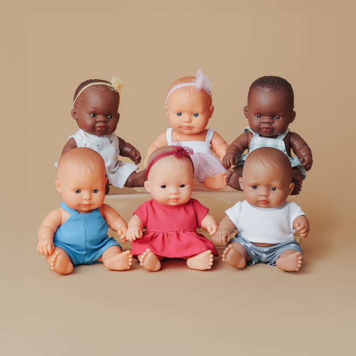 Puppen-Set, 6 Puppen, 21 cm