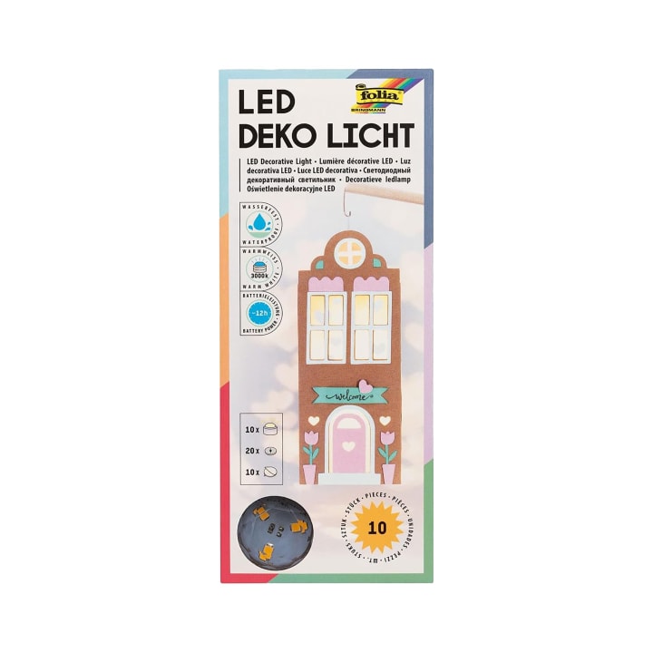 LED-Teelichter, 10 Stück, Deko-Lichter, selbstklebend, mit Batterien