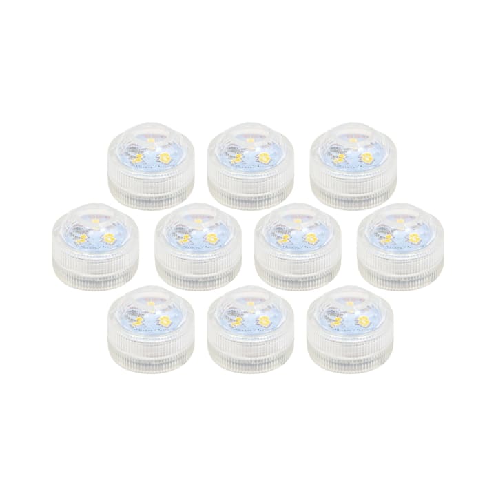 LED-Teelichter, 10 Stück, Deko-Lichter, selbstklebend, mit Batterien