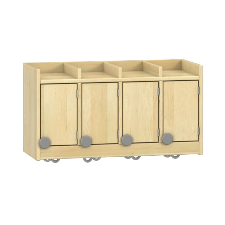 Doppelablage YUNA mit 4 Türen, mit Haken, B80xH42,5xT33cm