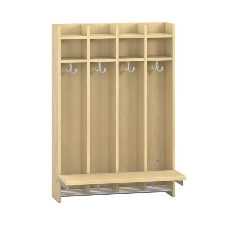 Wandhängegarderobe Lyra 4 Felder mit Sitz,B80xH115,8xT22cm