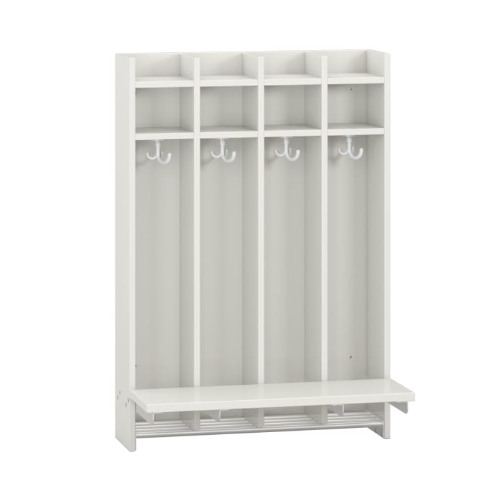 Wandhängegarderobe Lyra 4 Felder mit Sitz,B80xH115,8xT22cm