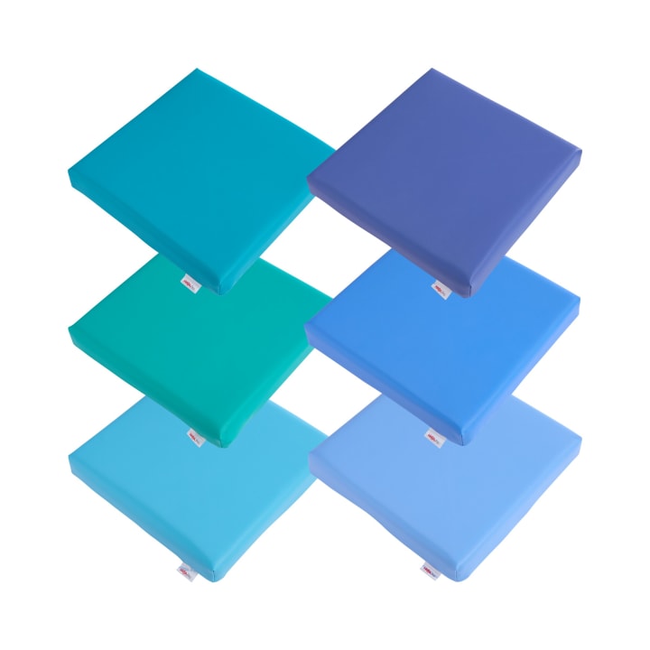 Sitzkissen-Set, türkis/blau