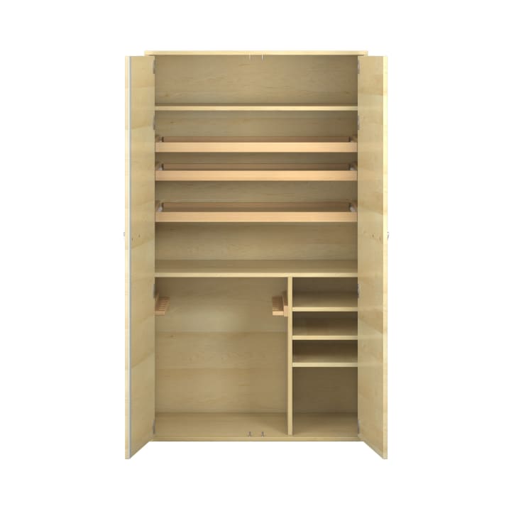 Pureo Musikschrank mit 3 Rollböden, Furnier, B 100 x H 175 x T 60 cm