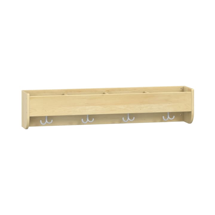 Mützenablage YUNA, versch. Hakenfarben, 4 Fächer, B 120 x H 25,6 x T 22,1 cm