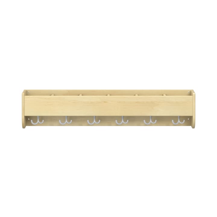Mützenablage YUNA, versch. Hakenfarben, 6 Fächer, B 120 x H 25,6 x T 22,1 cm