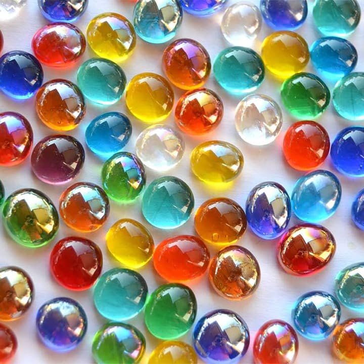 Glas-Nuggets, irisierend