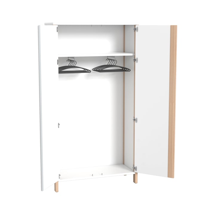 Garderobenschrank Linus, B 110,4 x H 208,6 (mit Füßen) x T 45,7 cm