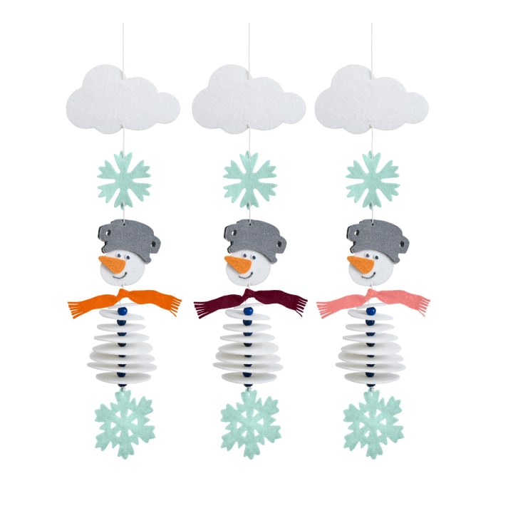 Sachenmacher Erstes Fädeln Filzgirlande Schneemann, Bastelset, ab 3 J.
