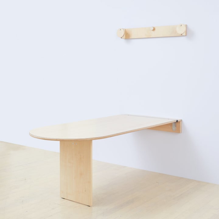 Wandklapptisch, rund, L 140 x B 70 cm