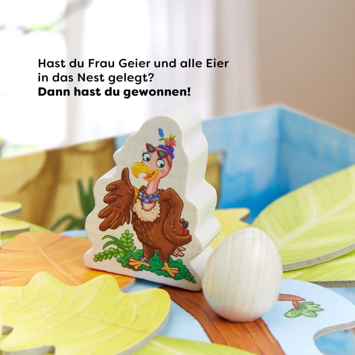 Auweia, Frau Geier!, kooperatives Geschicklichkeitsspiel, ab 3 Jahren