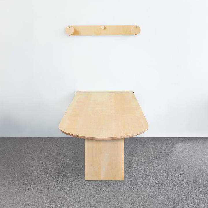Wandklapptisch, rund, L 140 x B 70 cm