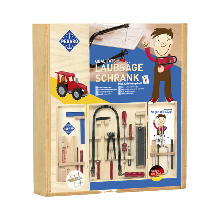 Laubsägeschrank mit Werkzeug