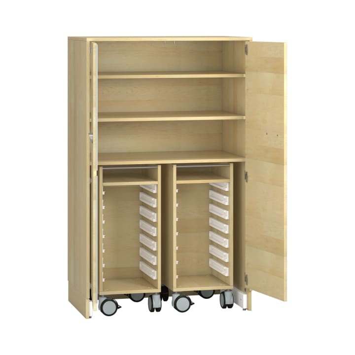 Pureo Materialschrank mit Rollwagen B100 x H150 x T60 cm