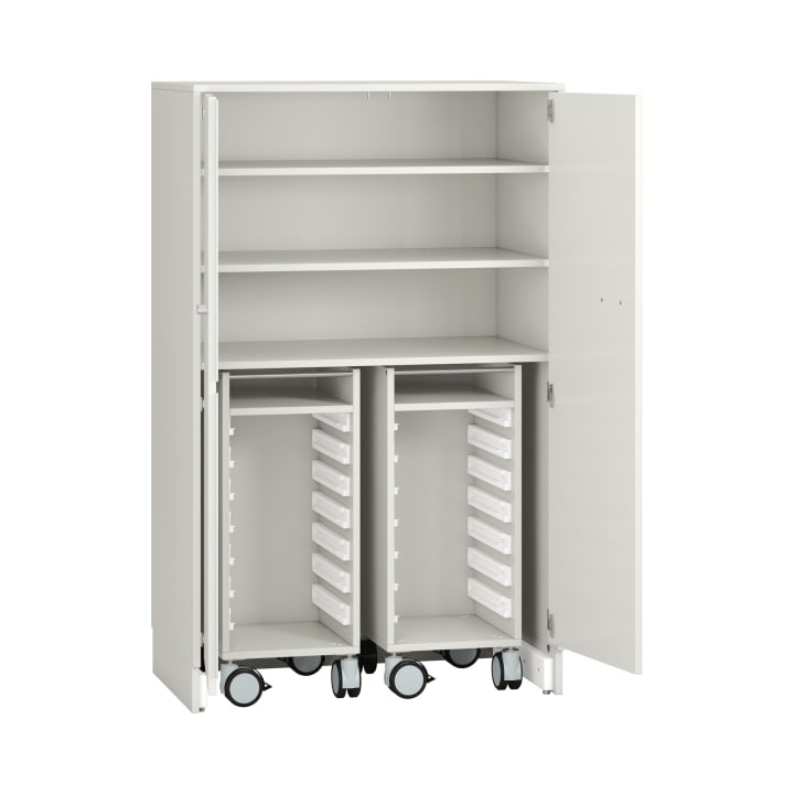 Pureo Materialschrank mit Rollwagen, Dekor B100 x H150 x T60 cm
