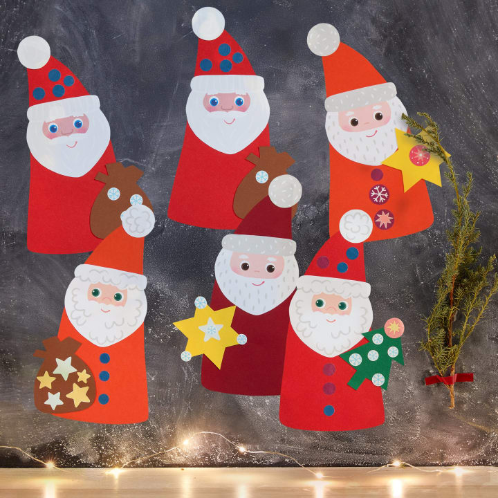 Sachenmacher Erstes Kleben Nikoläuse, Bastelset Weihnachten, ab 3 J.