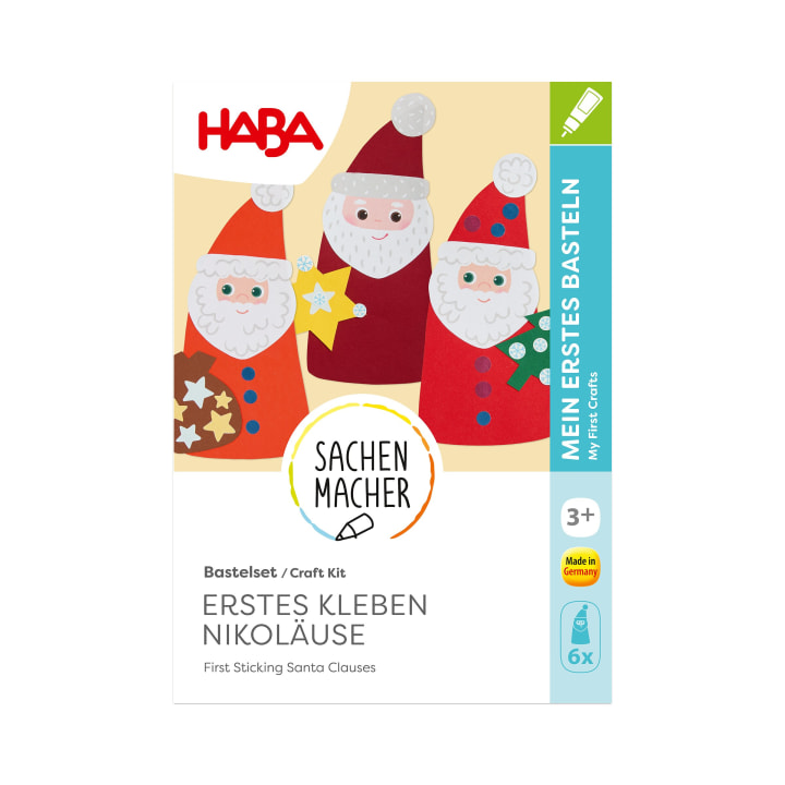 Sachenmacher Erstes Kleben Nikoläuse, Bastelset Weihnachten, ab 3 J.