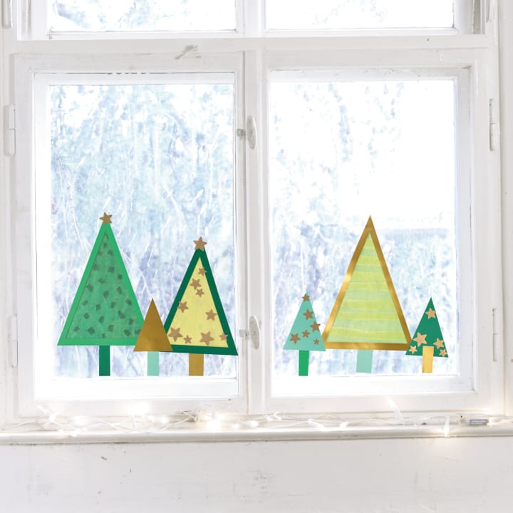Sachenmacher Fensterbild Wald, Bastelset Weihnachten, 10 St., ab 5 J.