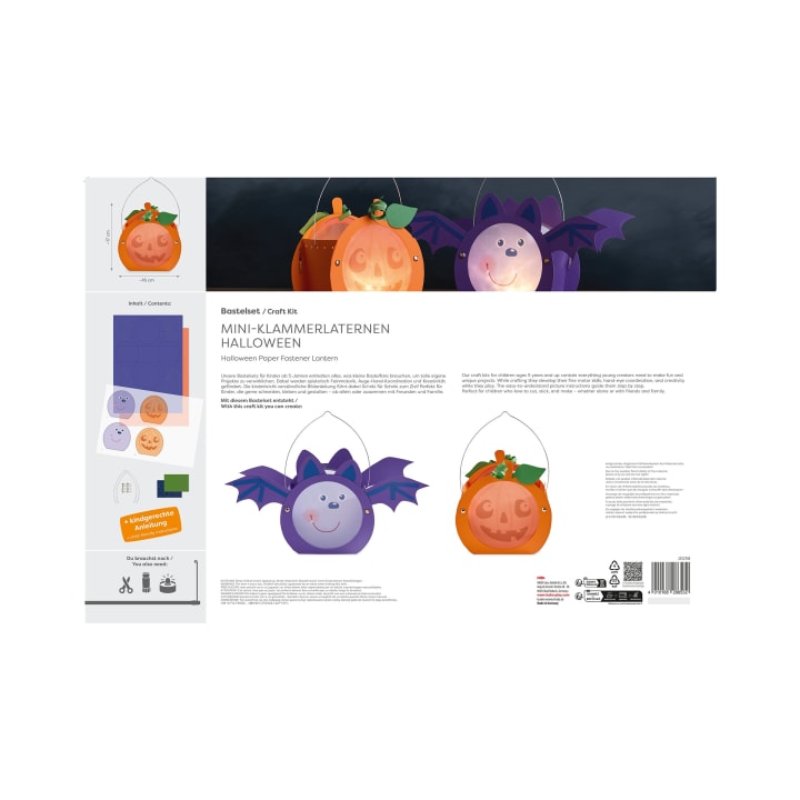 Sachenmacher Mini-Klammerlaternen Halloween, Bastelset Herbst, ab 5 J.
