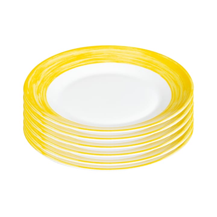 ARCOROC Brush yellow Teller flach, Ø 25,4 cm, 6 Stück