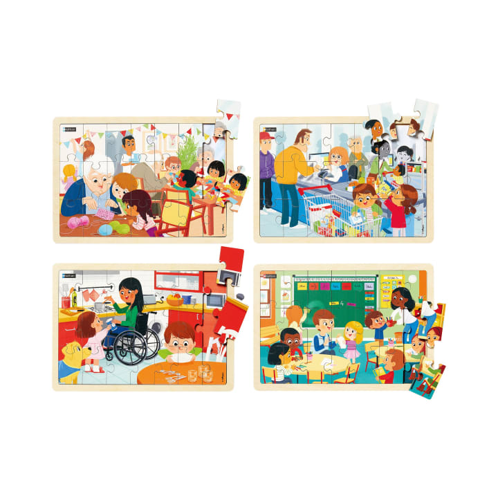 Puzzle-Set Hilfsbereitschaft, 4 x 21 Teile