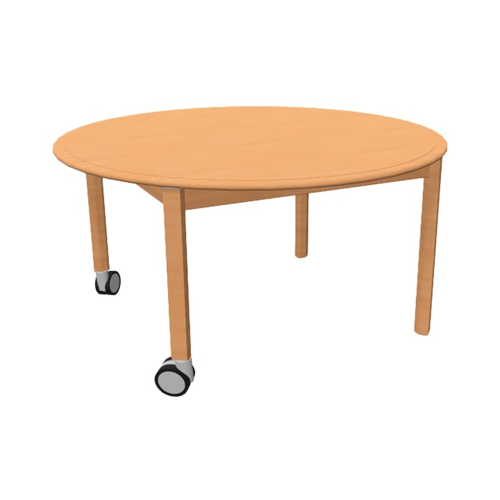 Kita-Tisch Forma, Rund, Ø120, Rollenmix