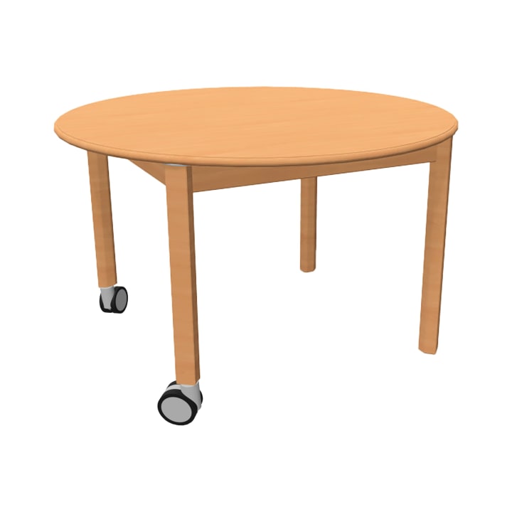 Kita-Tisch Forma, Rund, Ø100, Rollenmix