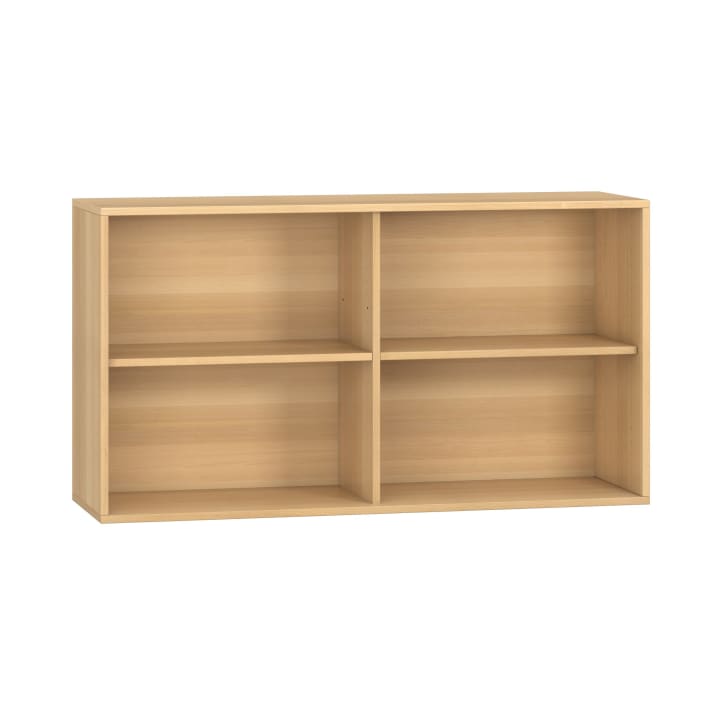Pureo Regalschrank, offen, Mittelwand, Furnier, B 137 x H 75 x T 42 cm
