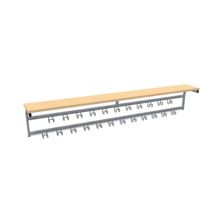 Garderoben-Mützenablage, B 200, 23 Haken