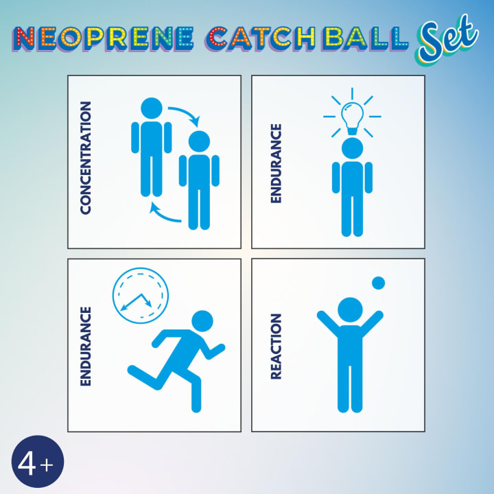 Neopren-Klettball-Spielset mit Handschuhen & Ball, ab 4 Jahren