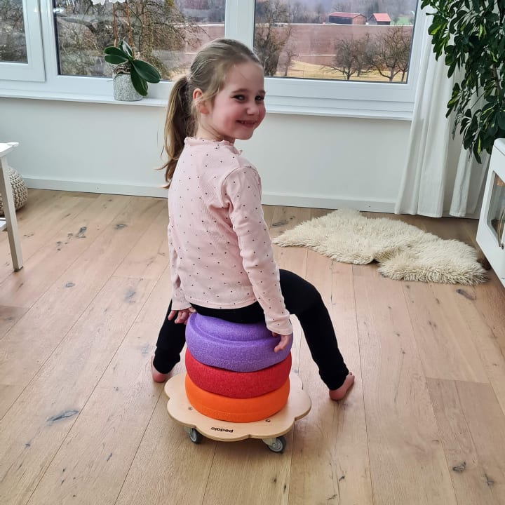 Pedalo® Stapelbaustein Rollflitzer, Rollbrett, Holz, Stapelstein® Original