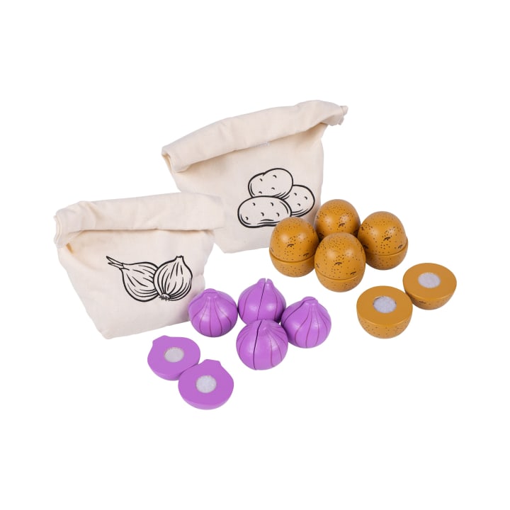 Kartoffeln & Zwiebeln, Holz, im Baumwollsäckchen, Kinderküche