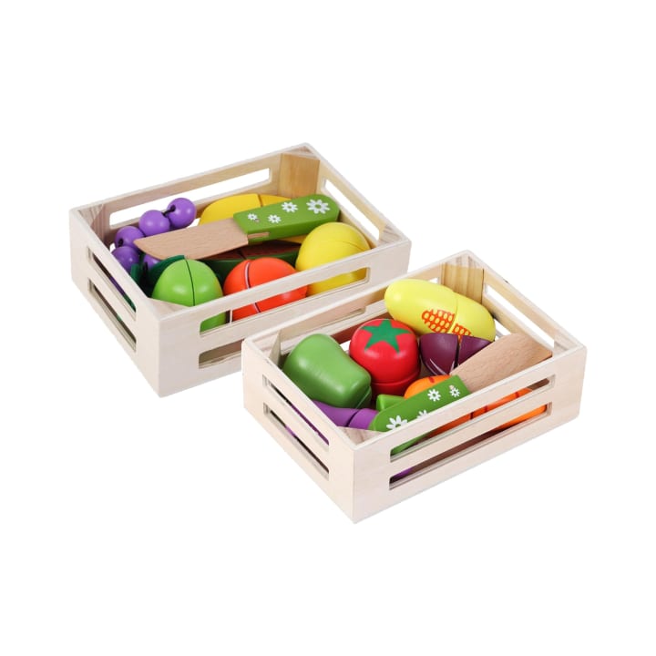 Obst- & Gemüse-Set zum Schneiden, Holz
