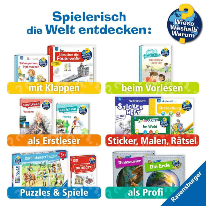 Buchpaket Ravensburger Wieso? Weshalb? Warum?, 6 Kinderbücher, ab 4 Jahren
