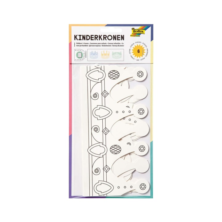 Geburtstagskronen Kindergarten, weißer Karton, 24 Stück, 3 Formen