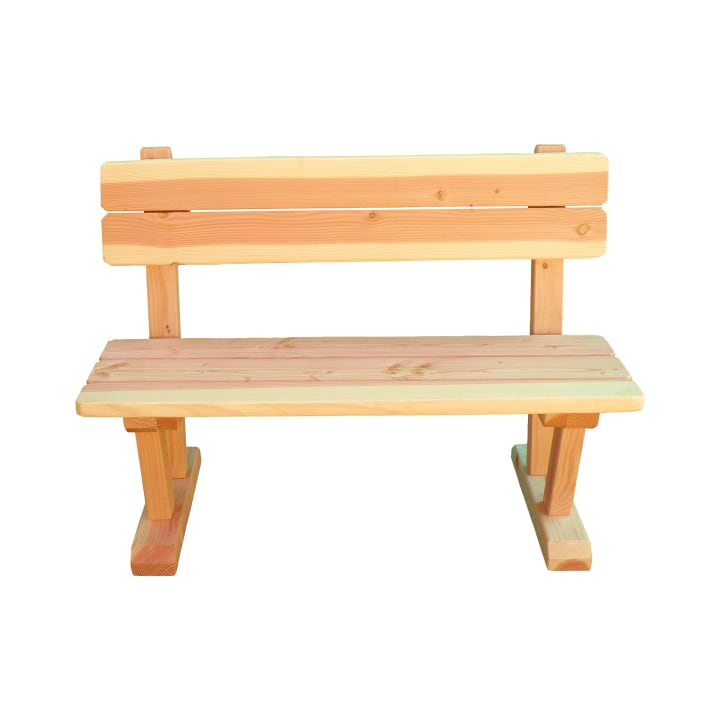 Erwachsenen-Bank mit Lehne, Sitzhöhe ca. 43 cm, Sitztiefe ca. 42 cm