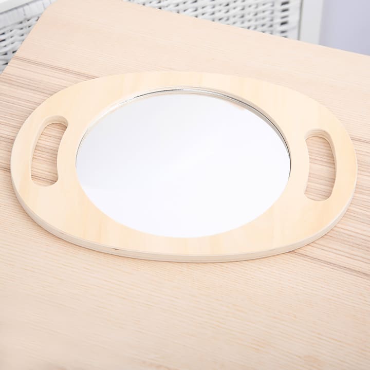 Handspiegel Holz & Acryl, für (kleine) Kinderhände, 2 Griffe