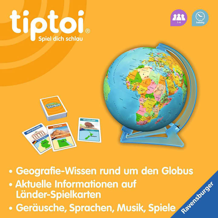 Interaktiver Globus von tiptoi®, frühes Geografie-Wissen, ab 7 Jahren