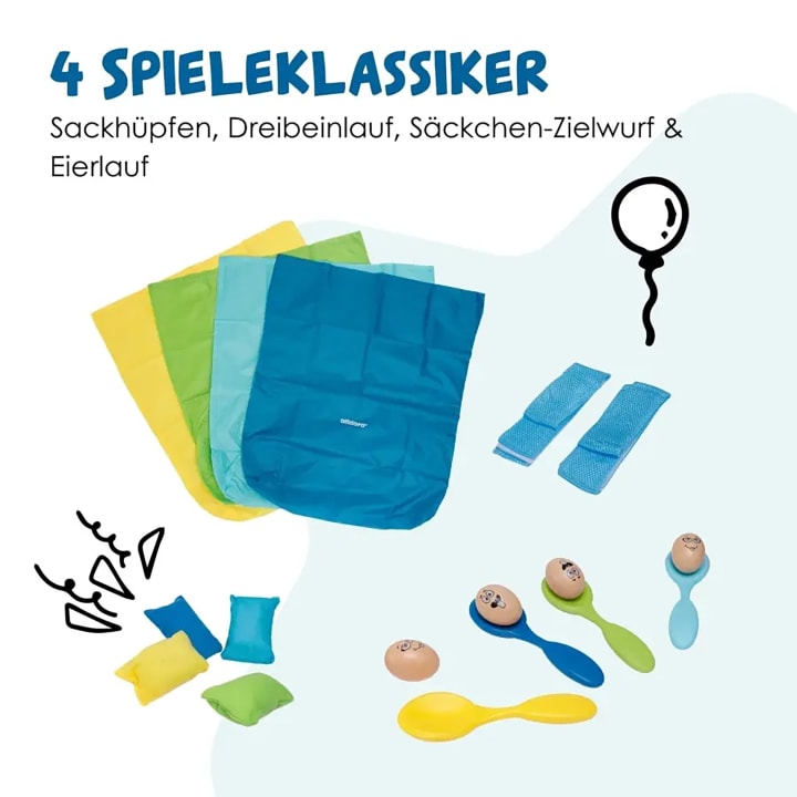 Kinder-Partyspiele, XXL Spiele-Set, 5 Spiele, ab 3 Jahren