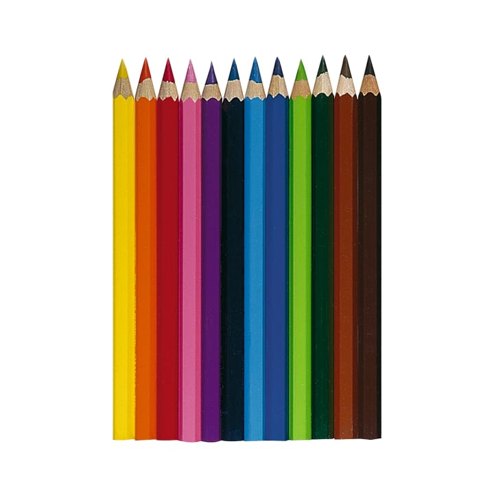 Nachfüll-Set Holz-Buntstifte, 144-teilig, 12 Farben, dick, Stift-Ø 10 mm