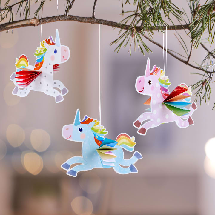 Sachenmacher Erstes Falten Regenbogen-Einhörner, Bastelset, 6 St., ab 3 J.