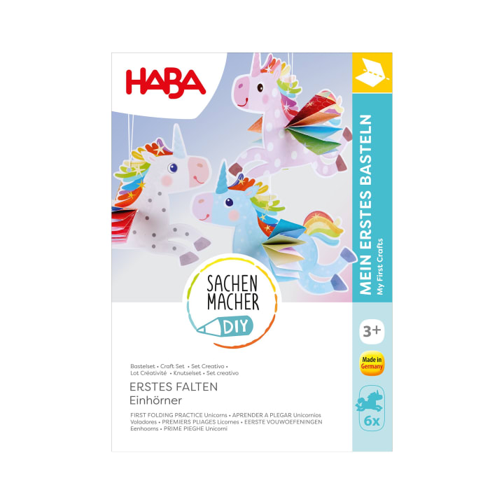 Sachenmacher Erstes Falten Regenbogen-Einhörner, Bastelset, 6 St., ab 3 J.
