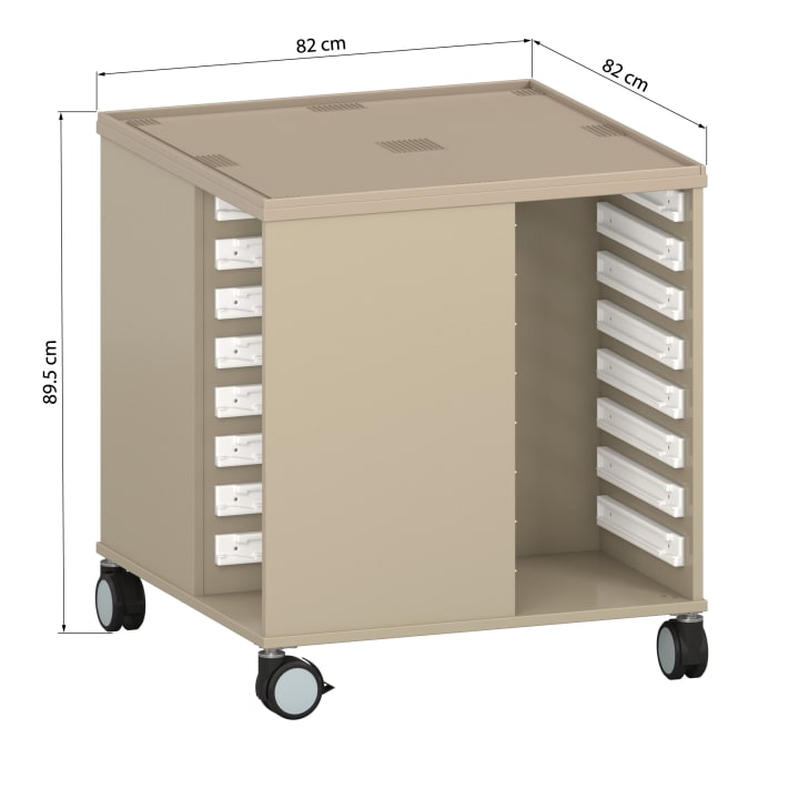 Bau- und Konstruktionstisch groß, mit Rollen, L 82 x B 82 x H 89 cm