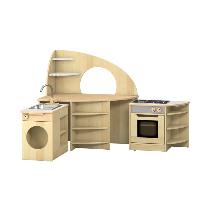 Kinder-Eckküche Lara, aus Holz, mit Küchengeräten, ab 2 Jahren