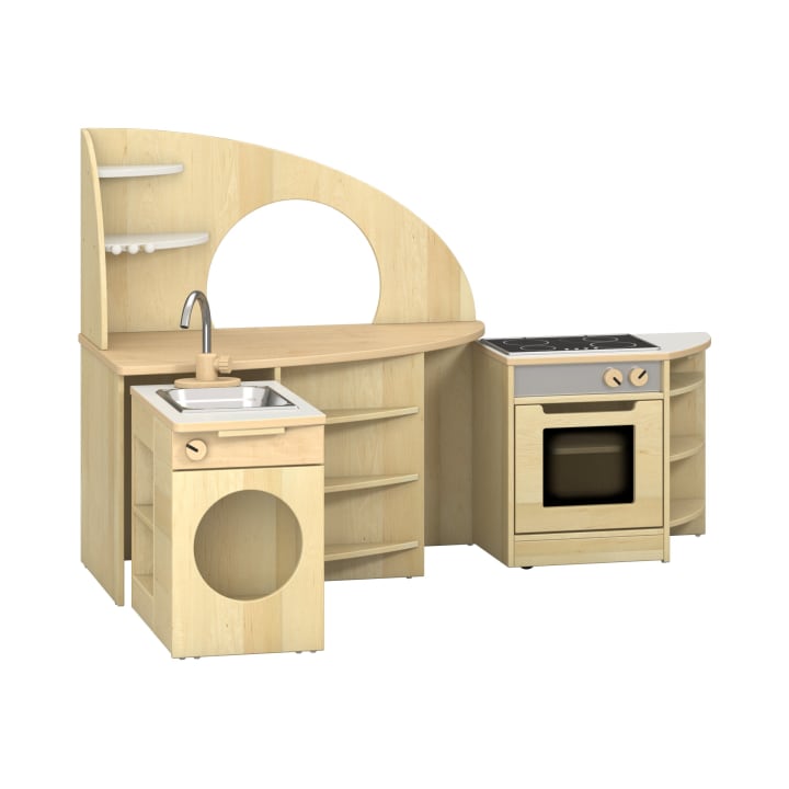Kinder-Eckküche Lara, aus Holz, mit Küchengeräten, ab 2 Jahren