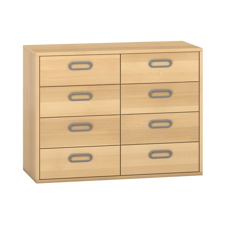 Schubkastenschrank mit 8 Schubkästen, Furnier, B 100 x H 75 x T 42 cm